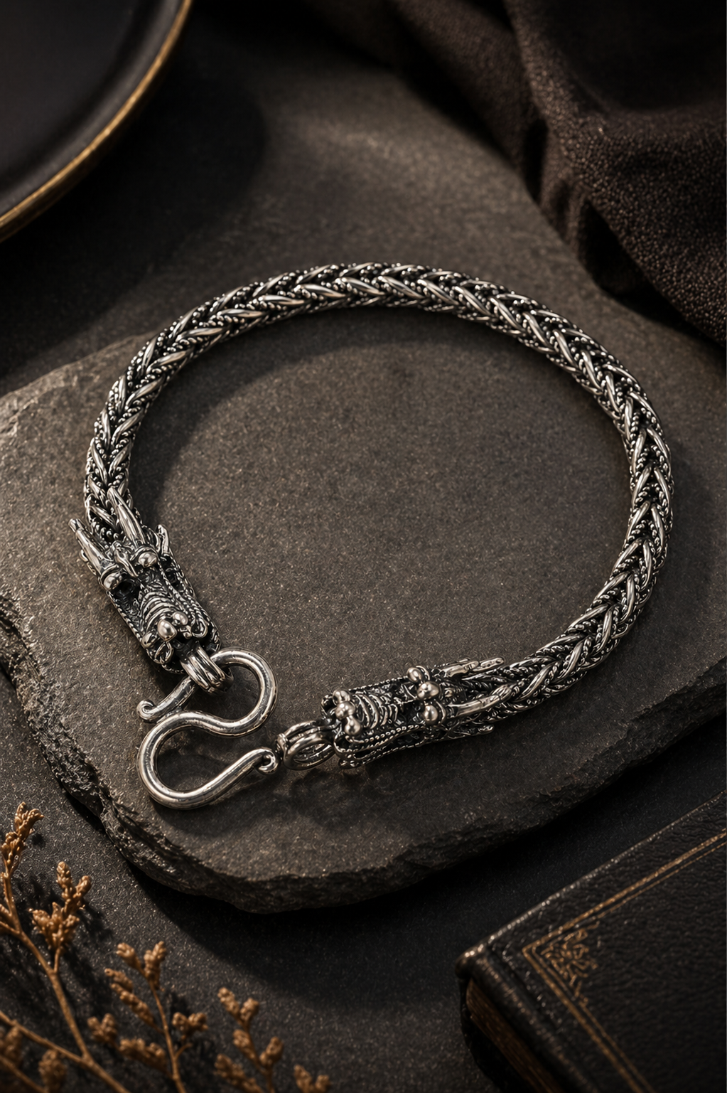Dragon Head Silver Bracelet – Bold Heritage Statement