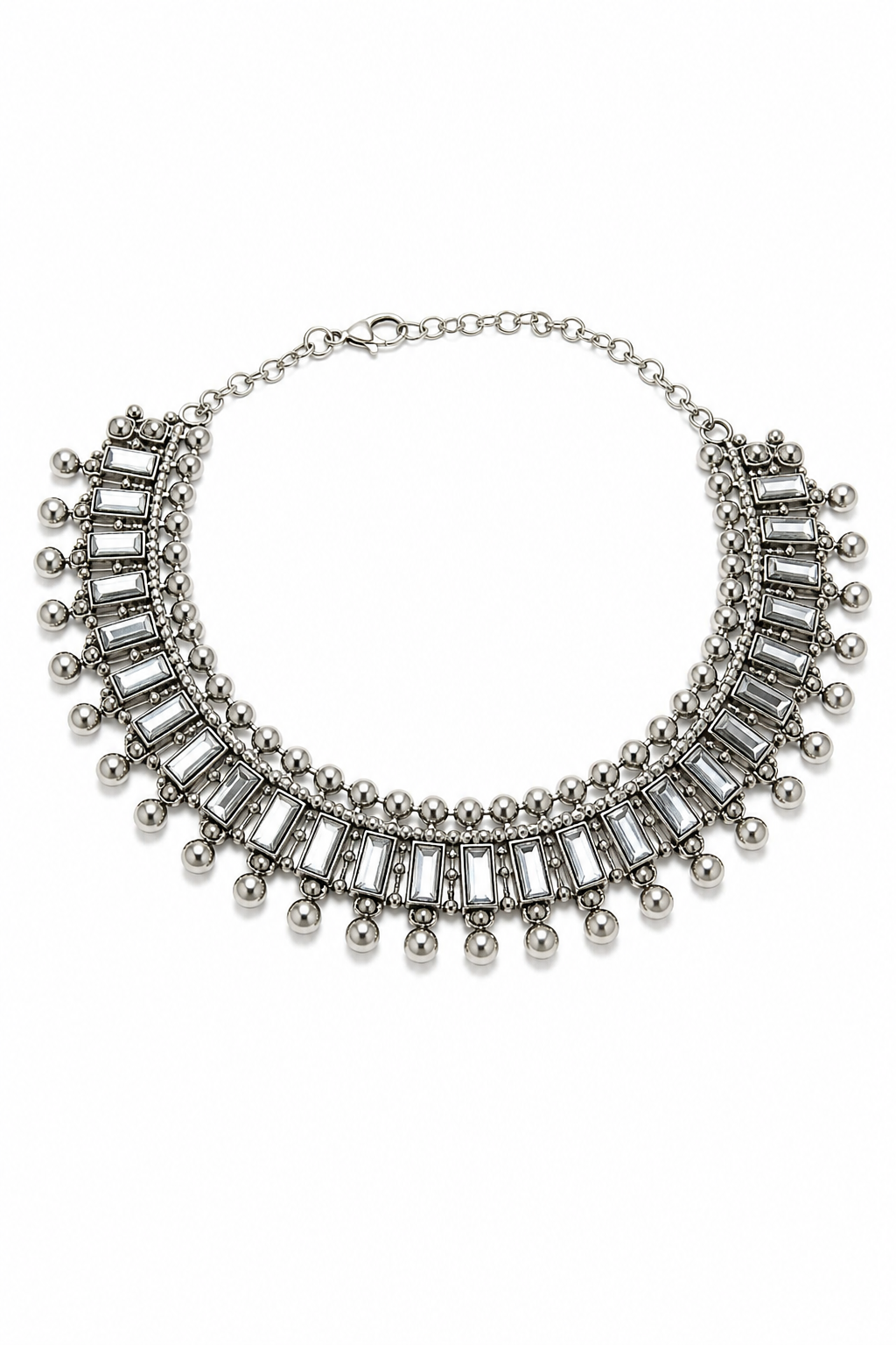 Minimal Gold Hoop Earrings & Crystal Choker Necklace Set – Modern Elegant Jewelry