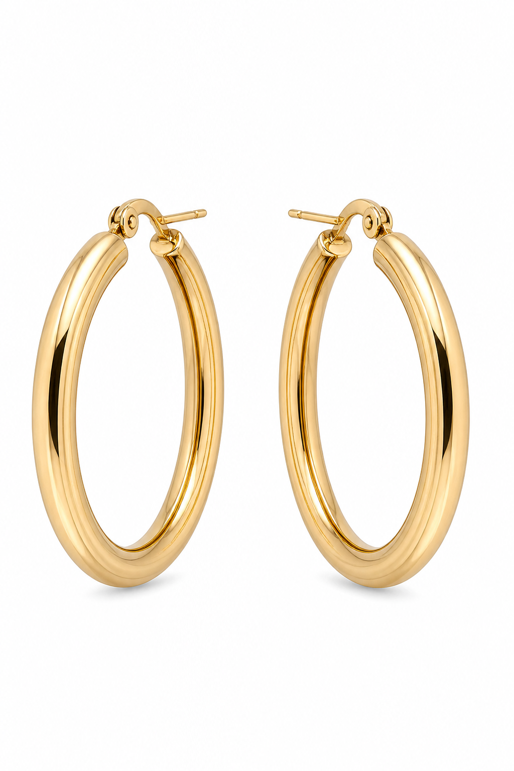 Minimal Gold Hoop Earrings & Crystal Choker Necklace Set – Modern Elegant Jewelry