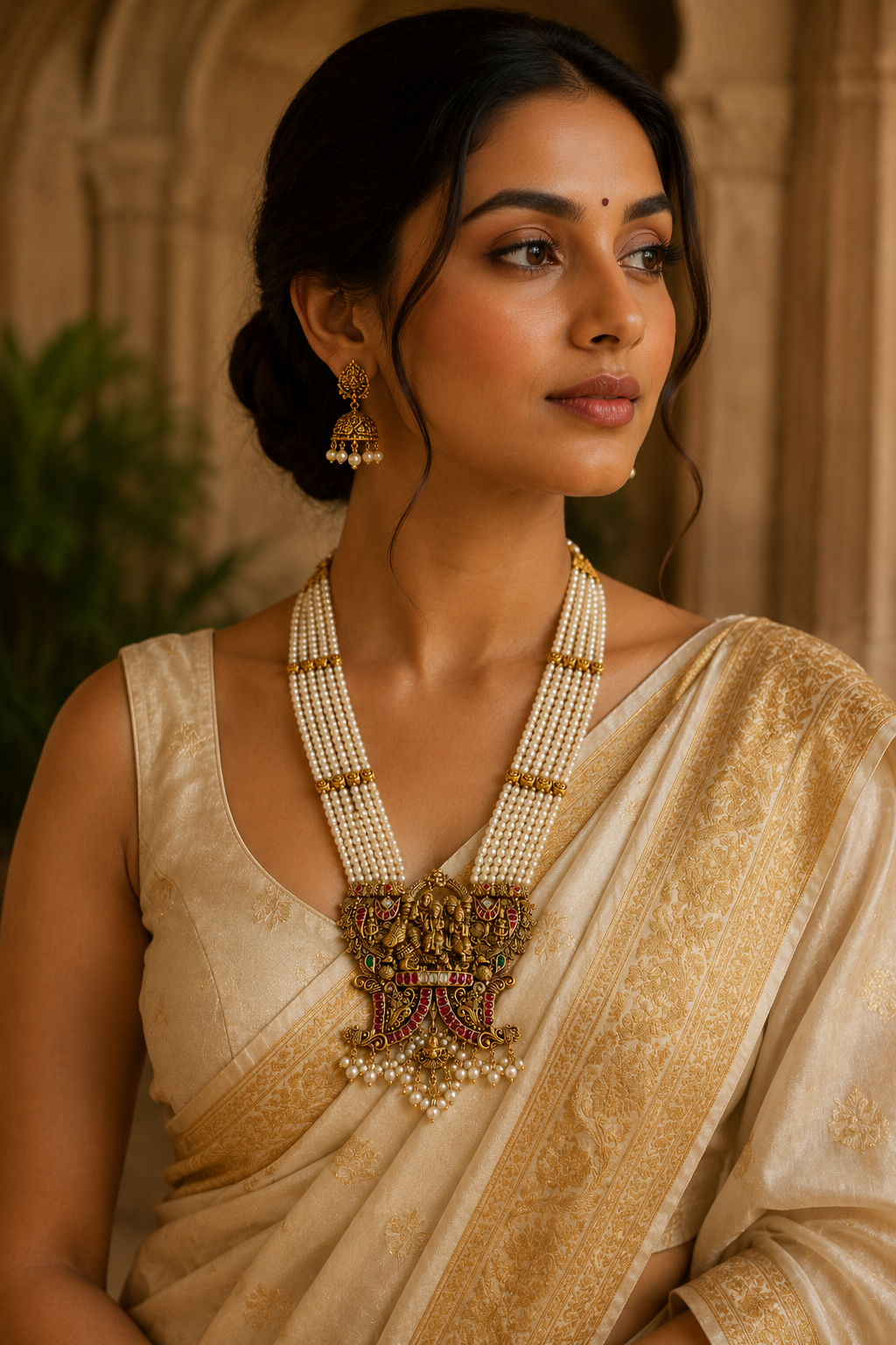 Temple Pearl Heritage Necklace Set