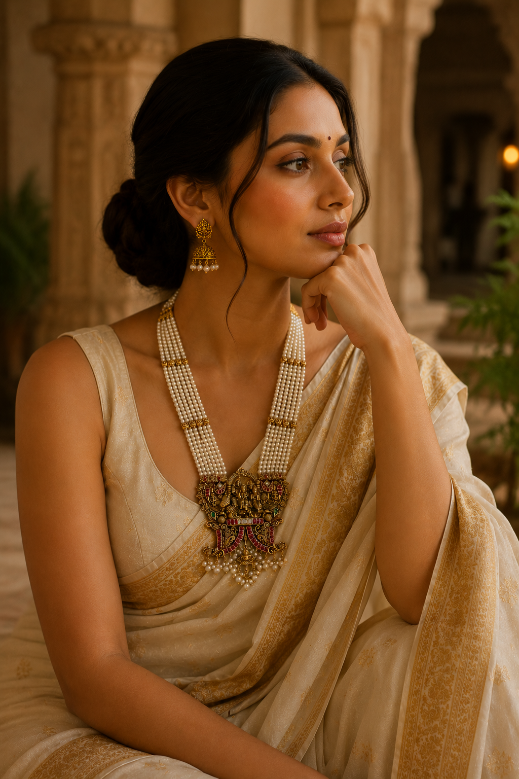 Temple Pearl Heritage Necklace Set