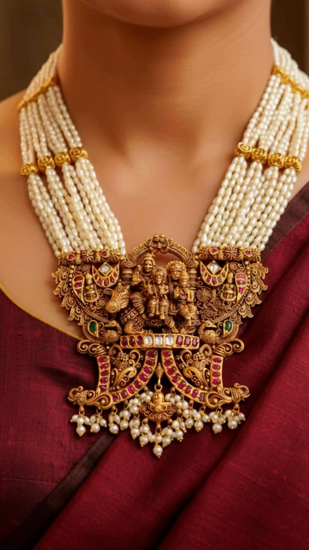 Temple Pearl Heritage Necklace Set
