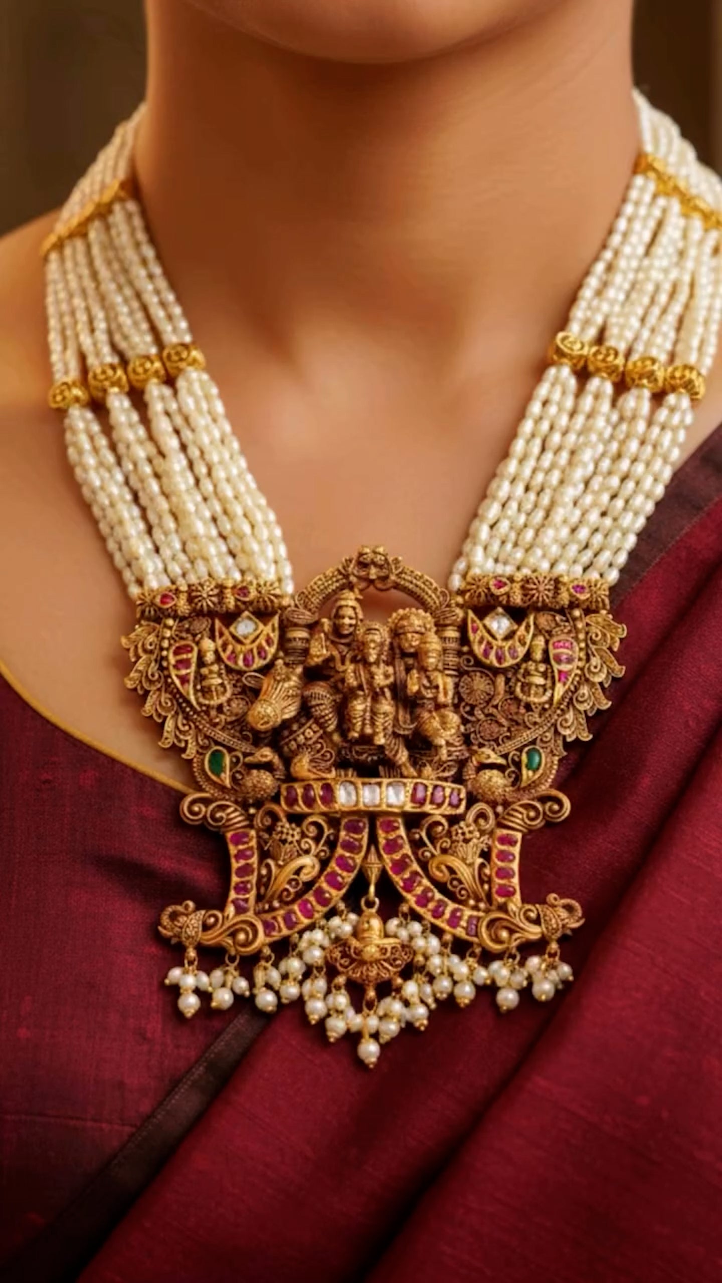 Temple Pearl Heritage Necklace Set