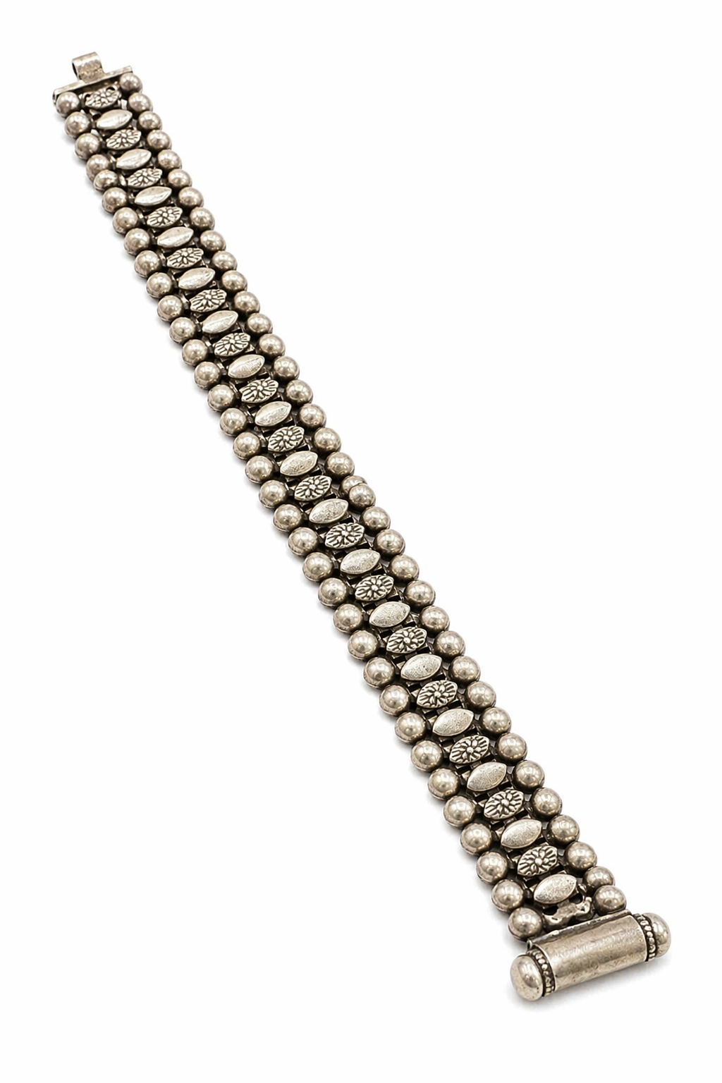 Heritage Geometric Silver Statement Bracelet