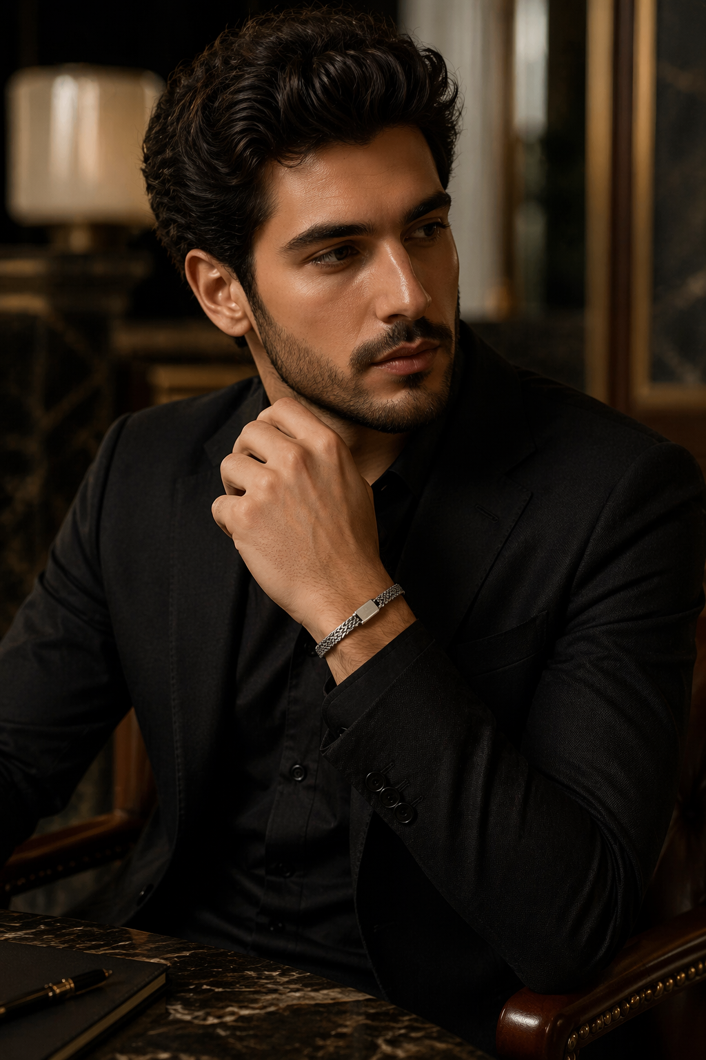 Woven Silver Men’s Bracelet