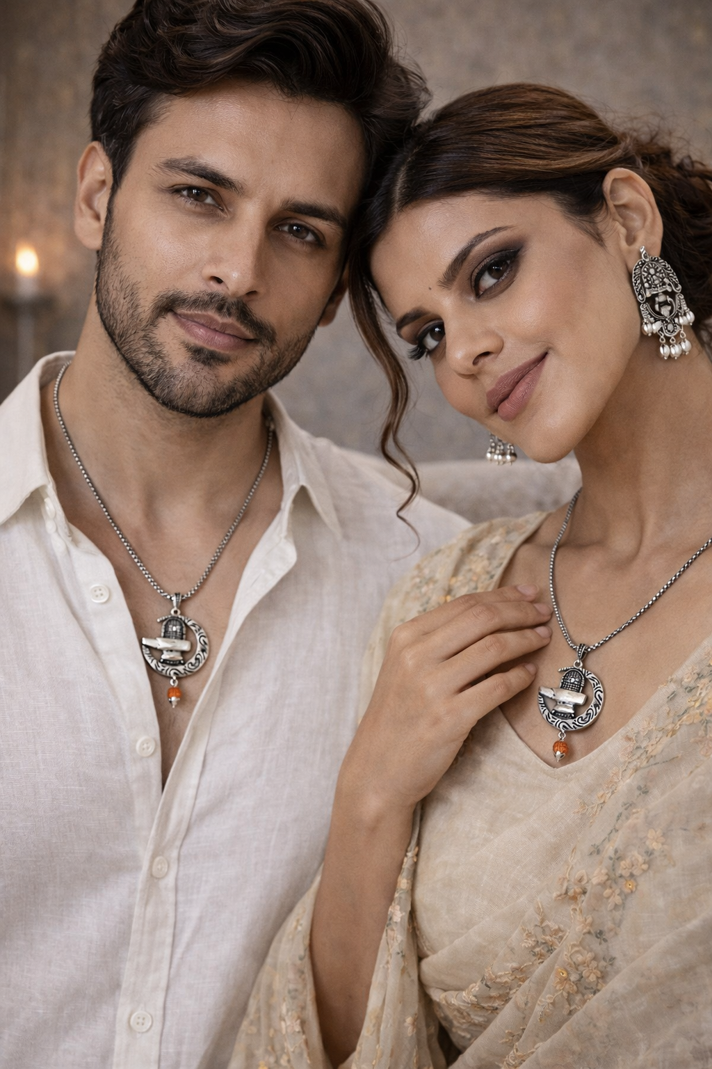 Oxidised Shiva Ling Pendant Necklace