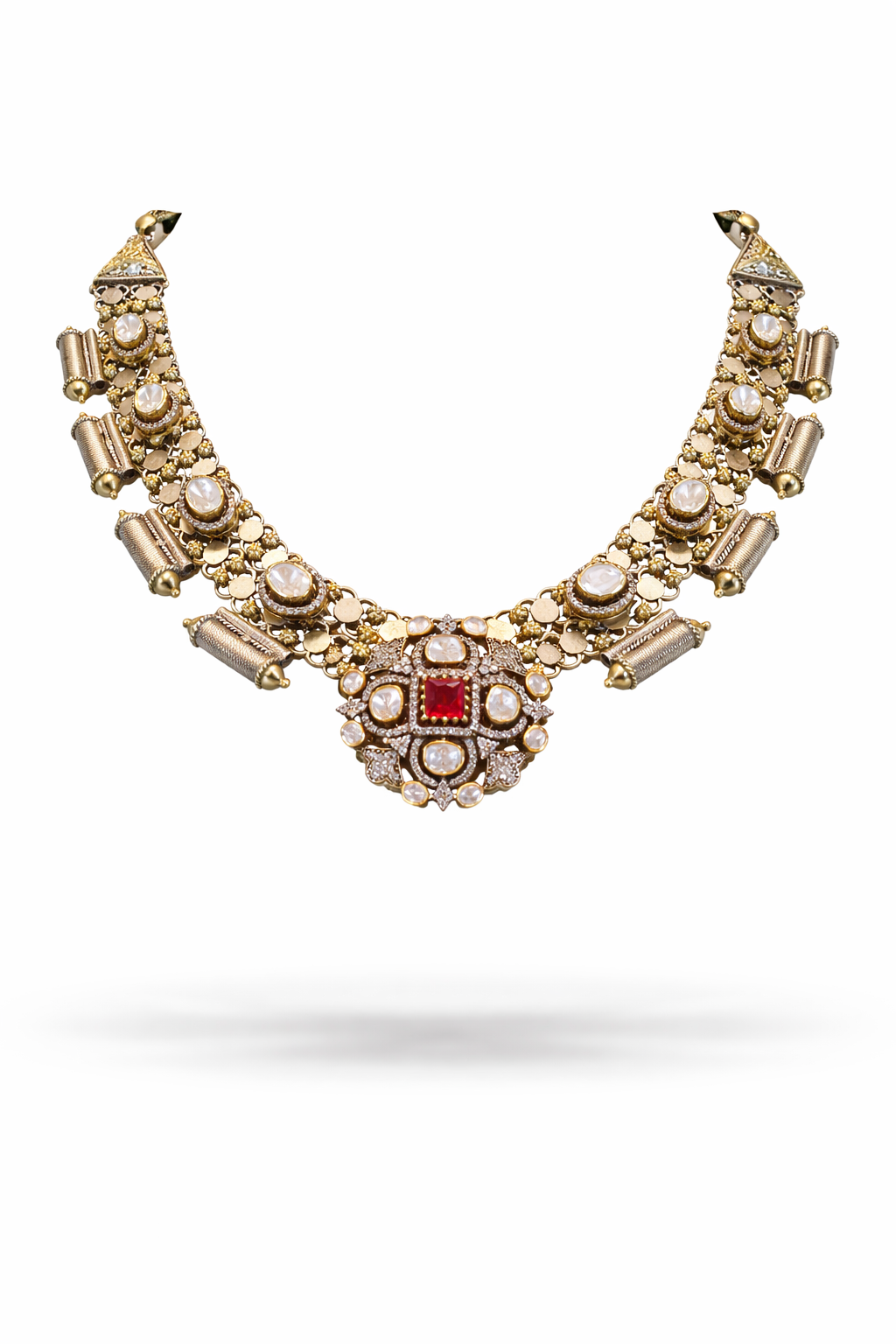 Royal Heritage Kundan Gold Statement Necklace