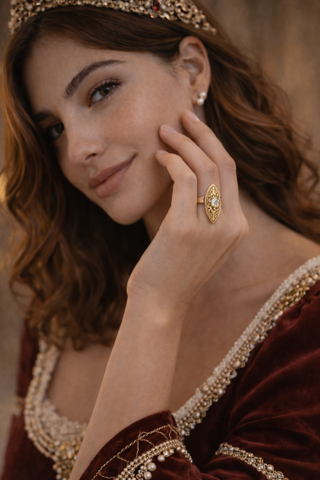 Vintage Tribal Gold Statement Ring