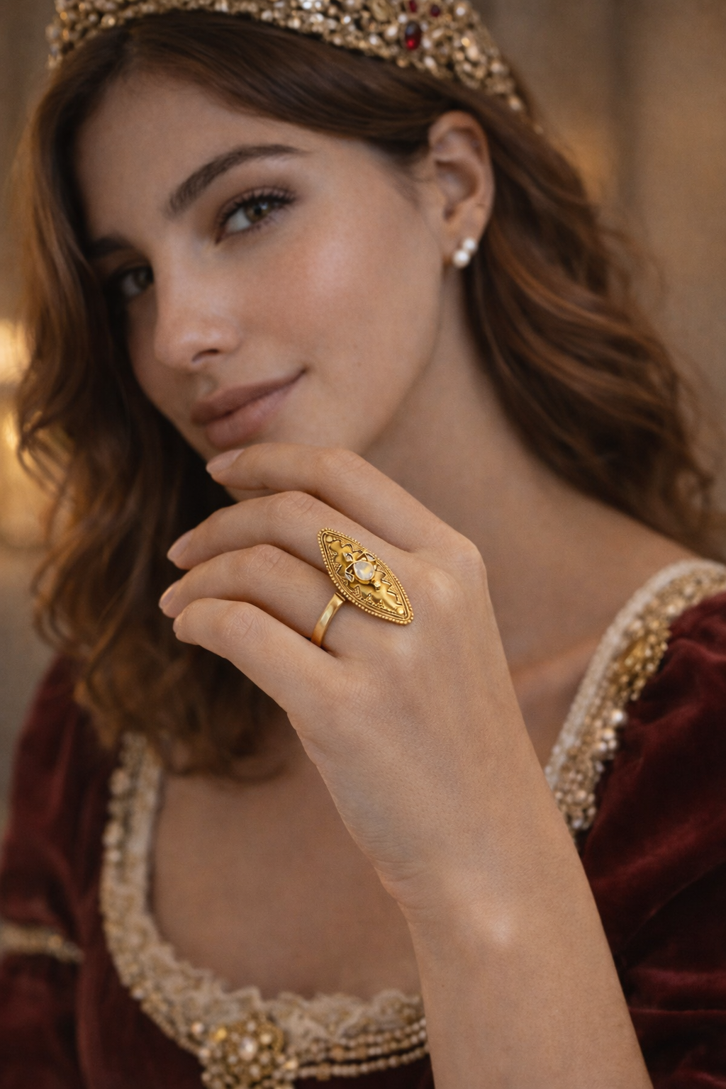 Vintage Tribal Gold Statement Ring