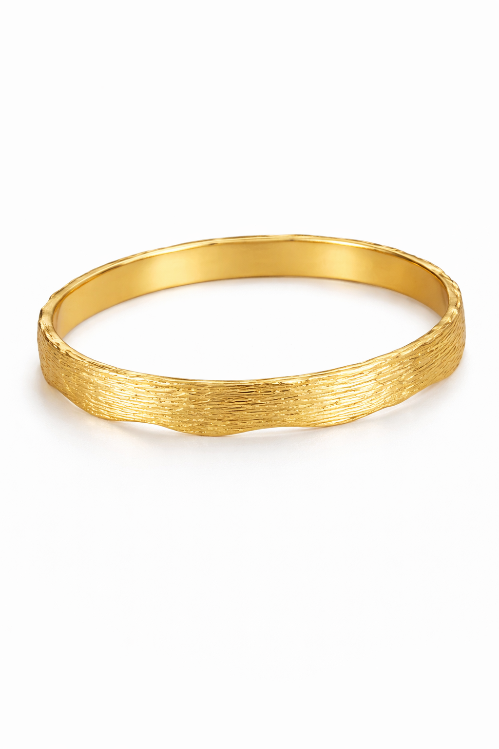 Minimal Textured Gold Bangle