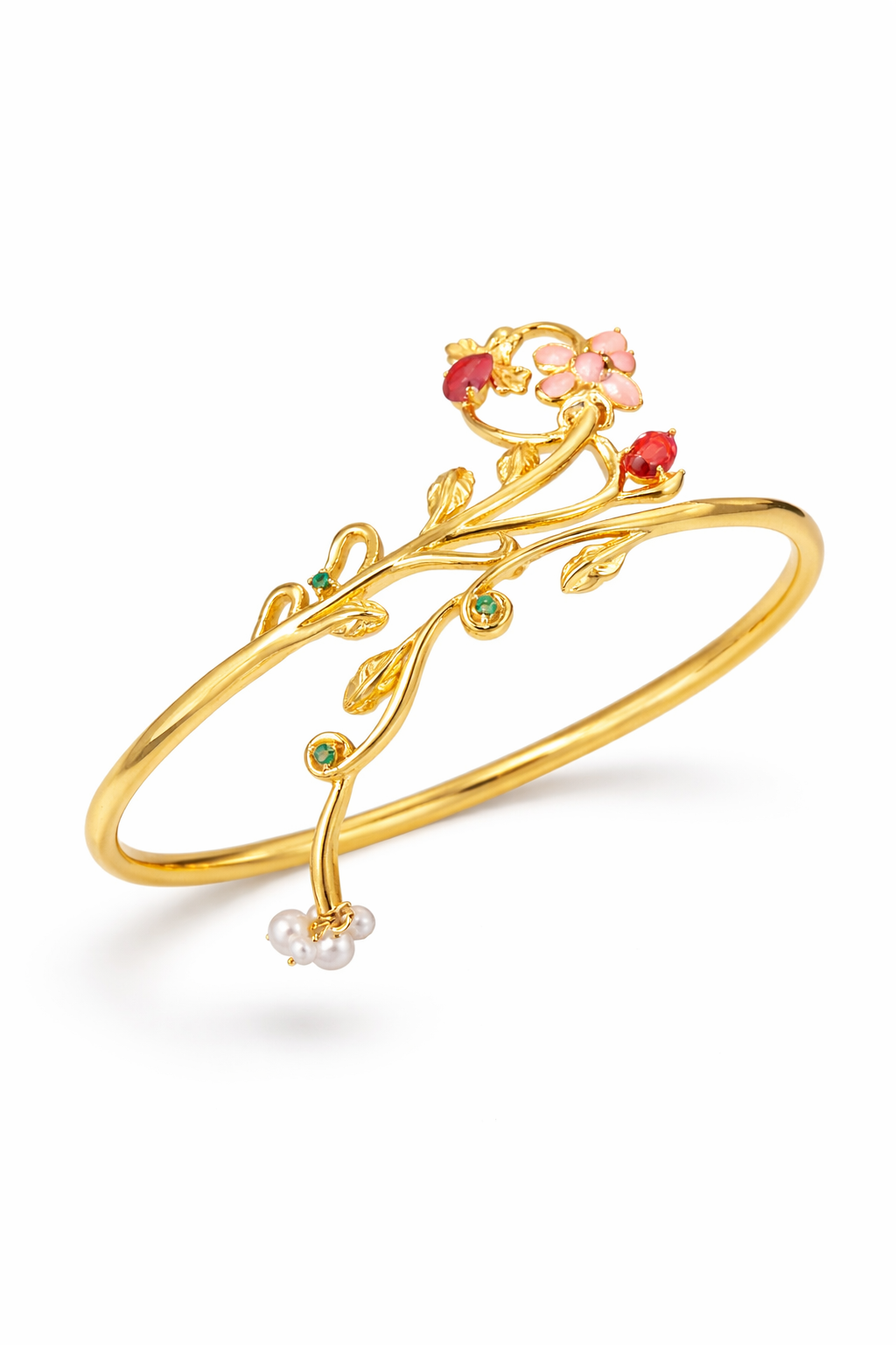 Elegant Floral Vine Gold Bracelet