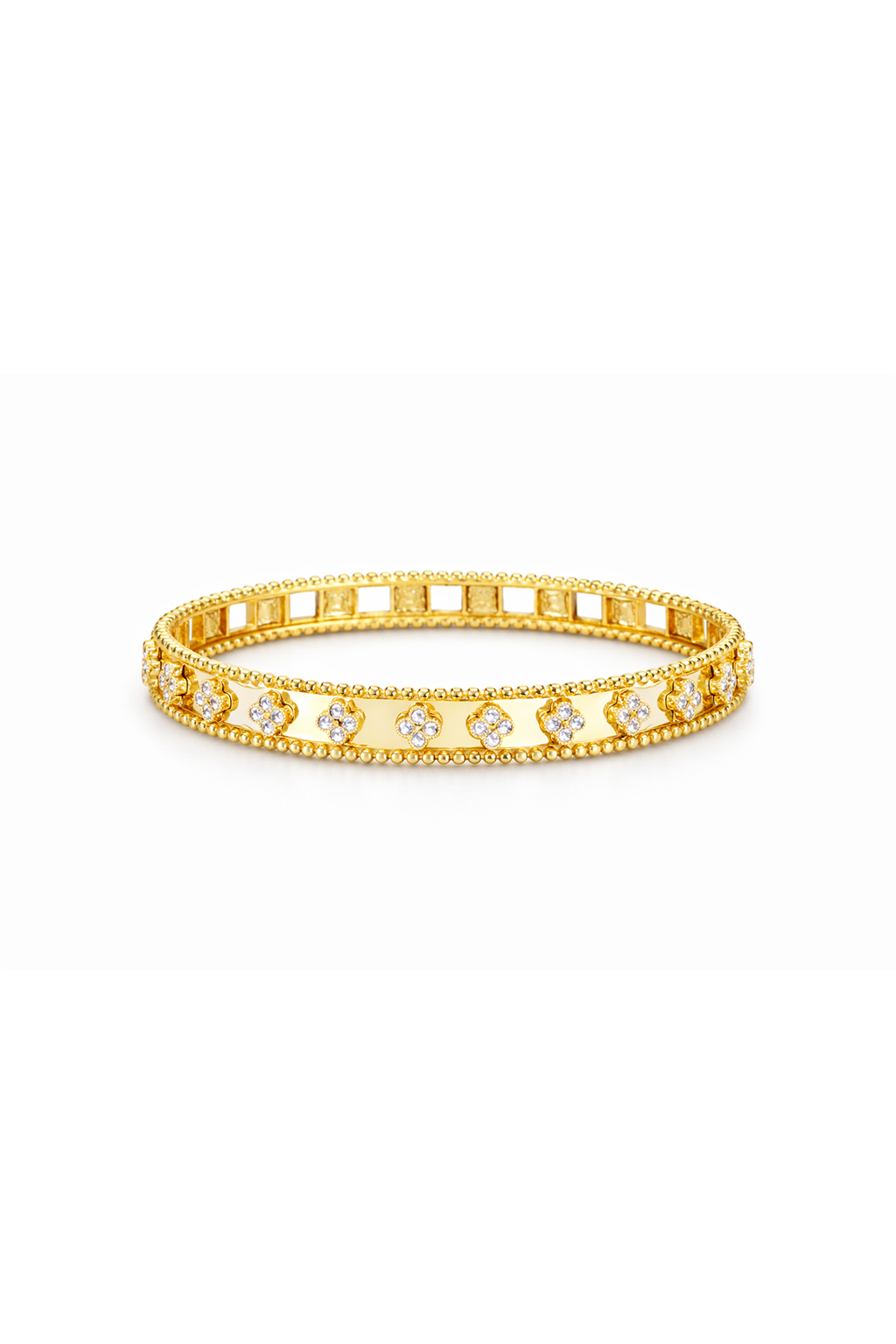 Elegant Diamond Accent Gold Bangle