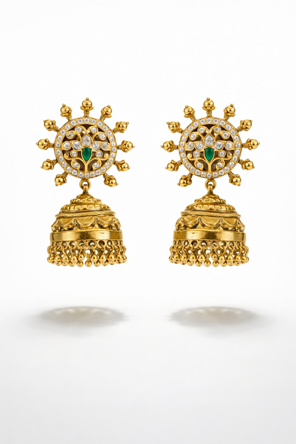 Traditional Temple Jhumka Gold Earrings