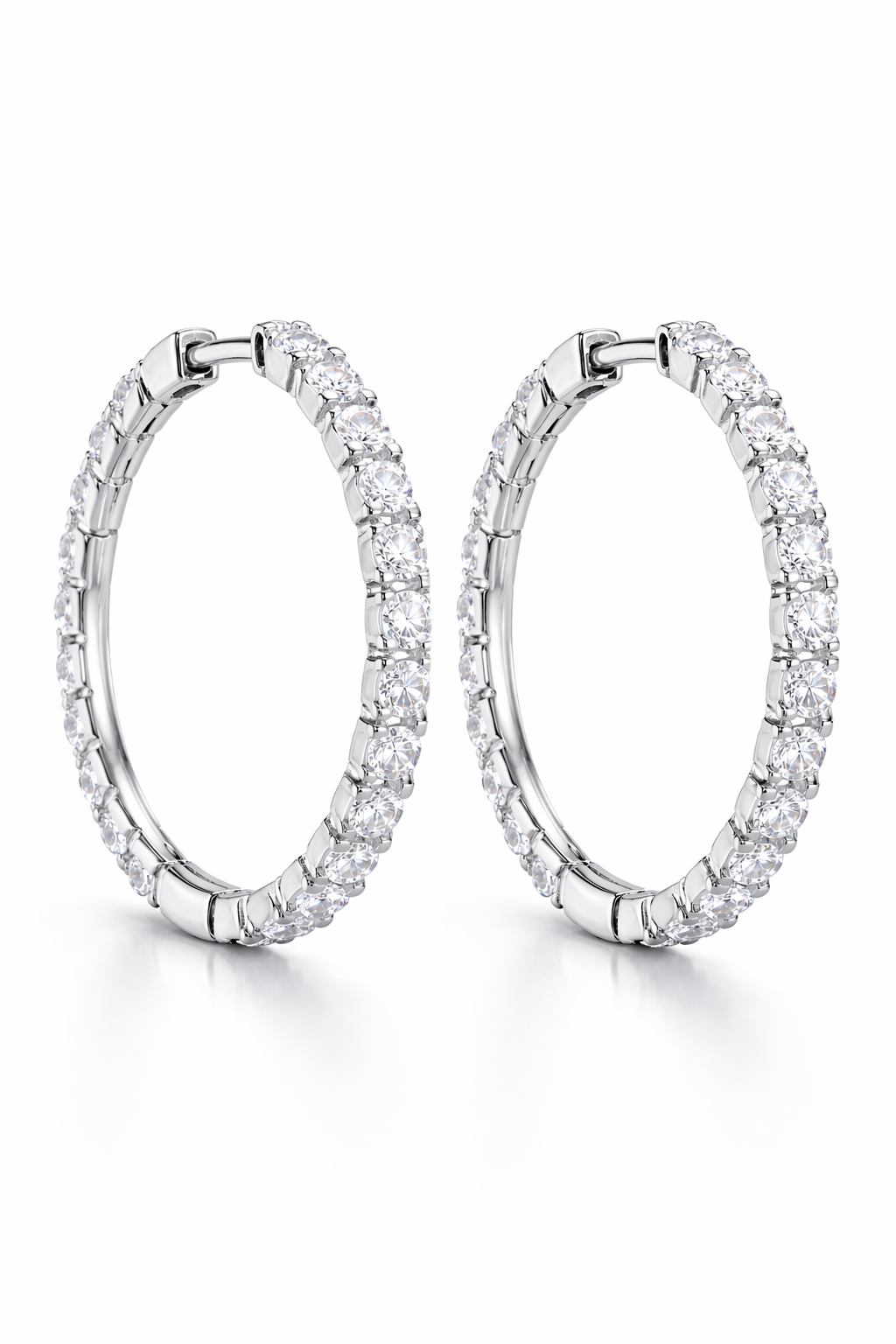 Classic Diamond Hoop Earrings