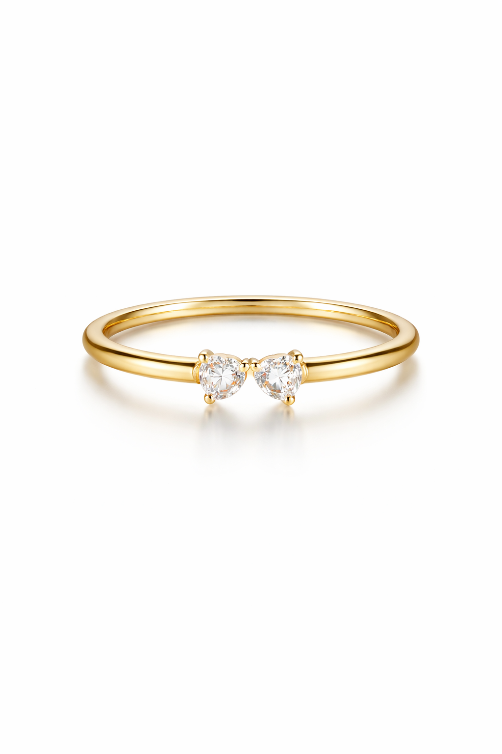 Minimalist Dual Diamond Gold Ring