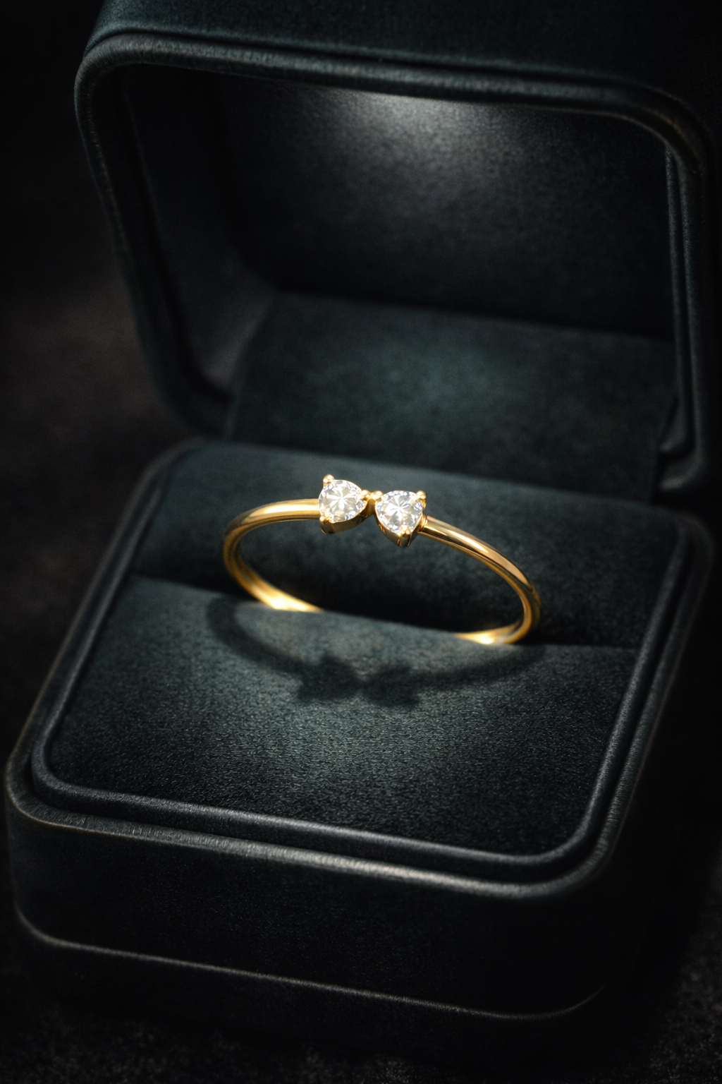 Minimalist Dual Diamond Gold Ring