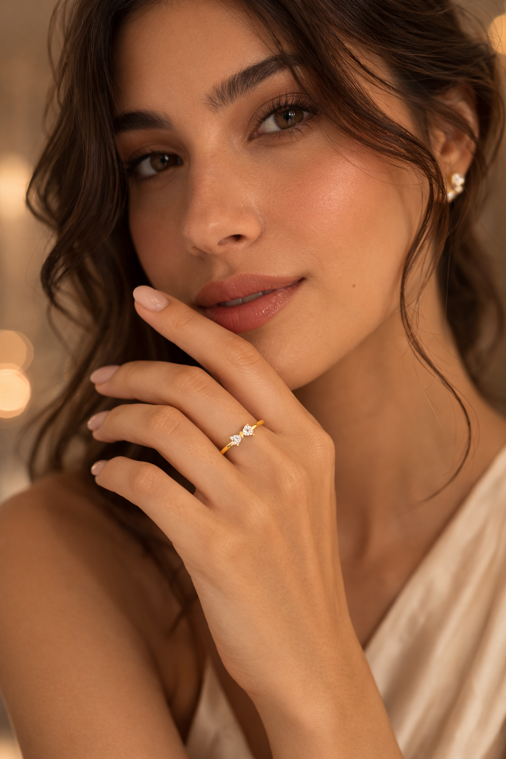 Minimalist Dual Diamond Gold Ring