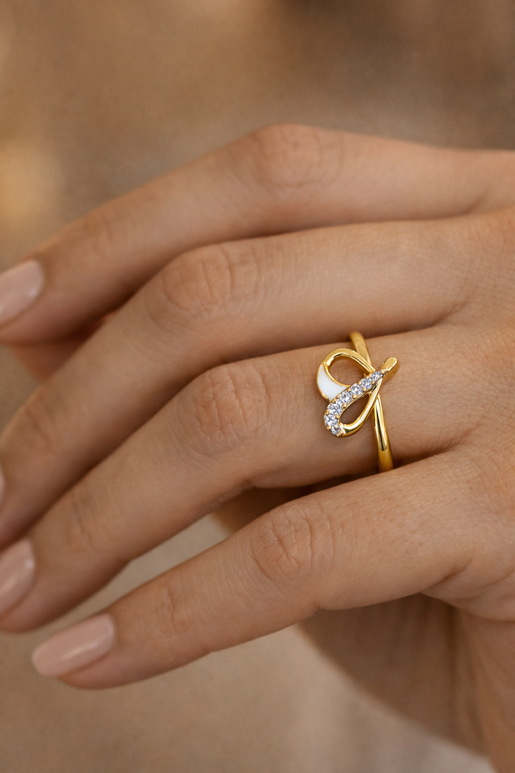Minimal Gold Infinity Twist Ring