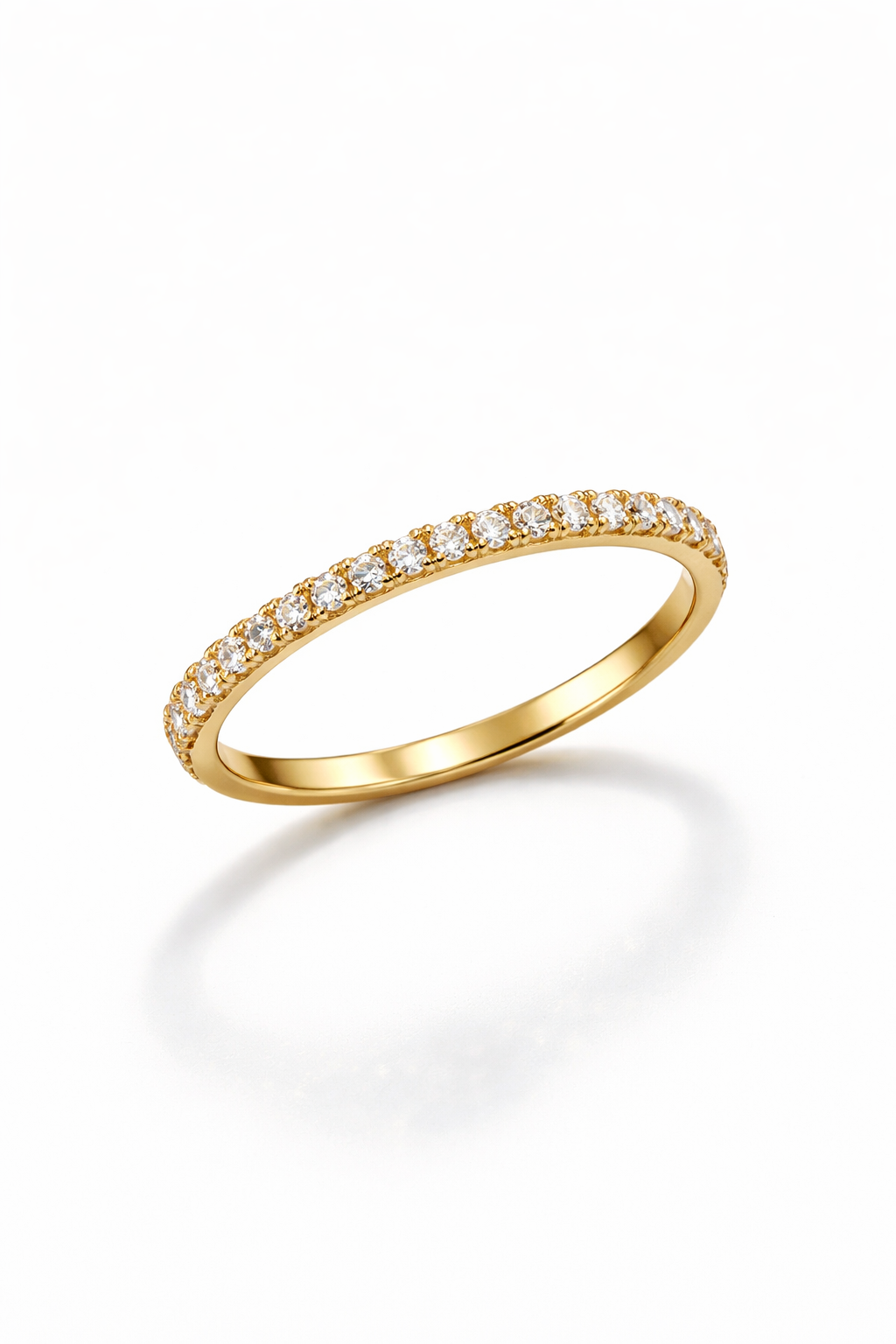 Classic Diamond Studded Gold Band Ring