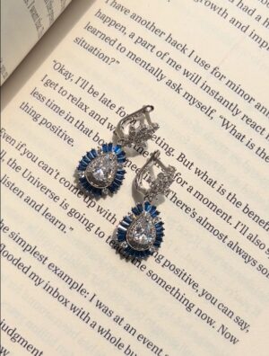 Sapphire Raindrop Sparkle Earrings